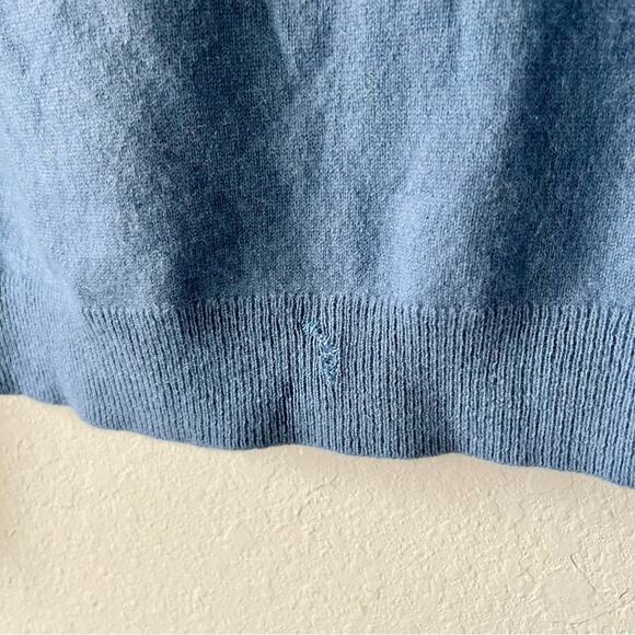 UNIQLO 100% Cashmere 3D Knit seamless chambray blue turtleneck sweater SIZE XS - Picture 4 of 6